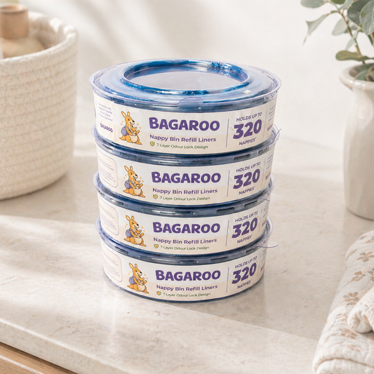 Bagaroo Angelcare compatible refill cassette product render with packaging detail