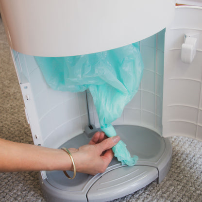 Bagaroo Korbell compatible refill roll in a nursery setting next to bin